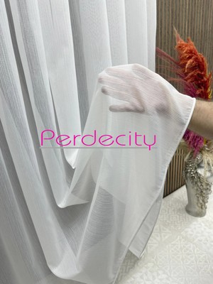 Perdecity Ipek Bambu Simli Tül Perde 1x2,5 Pile Kırışma Yapmaz Ütü Istemez Her Odaya Uygun
