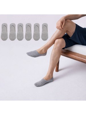 Kral Socks Kadın - Erkek Düz Desen (6 Çift) Pamuklu Terletmez Babet Çorap