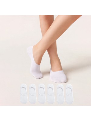 Kral Socks Kadın - Erkek Düz Desen (6 Çift) Pamuklu Terletmez Babet Çorap