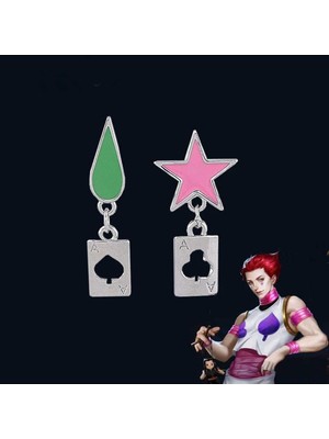 Normadia Anime Hunter x Hunter Hisoka Morow Symbols Çelik Çift Küpe, Şık ve Tarz Sahibi