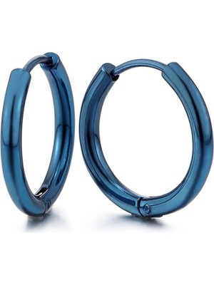 Normadia Ince Parlak Çelik Erkek ve Unisex Çift Küpe Seti (2 Adet)