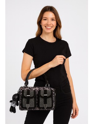 Kendim Fashion Kiwer Siyah Cilt Omuz Çantası