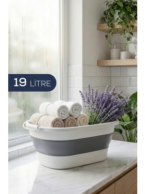 Vienev 19 L Katlanır Sepet Antrasit | Yer Kaplamayan Akordiyon Tasarım