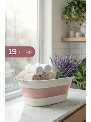 Vienev 19 L Katlanır Sepet Pembe | Yer Kaplamayan Akordiyon Tasarım