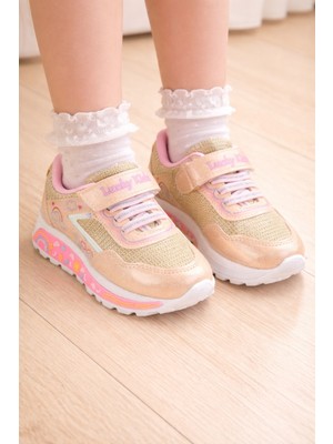 Minibonito Kız Çocuk Desenli Simli Günlük Sneaker Ayakkabı