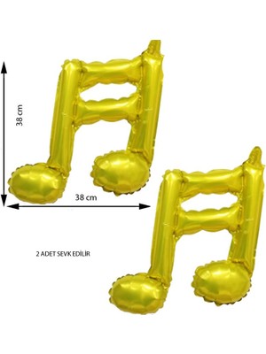 Pandoli Retro Disco Note Nota Işareti Müzik Temalı Altın Renk Folyo Balon 1 Adet