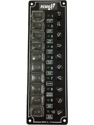 Özbience 10'lu 80X250MM Switch Panel, Tekne ve Karavan Sigorta Paneli Seti