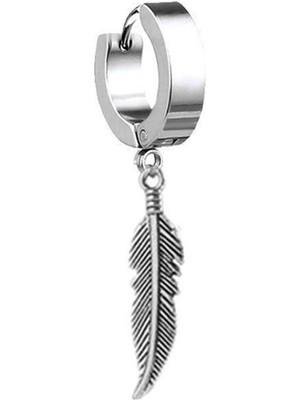 Normadia Şık ve Modern Sallantılı Kartal Tüyü Paslanmaz Çelik Küpe