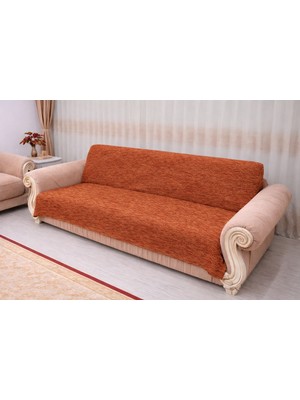 Mandaş Tekstil Mandaş Şönil El Dokuma Kolsuz Çekyat 2,li   Örtü (3+3) K Kiremit