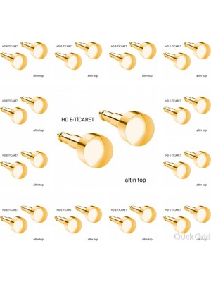 Normadia Altın Top Kulak Delme Küpesi, 12 Çift, Şık ve Zarif Tasarım