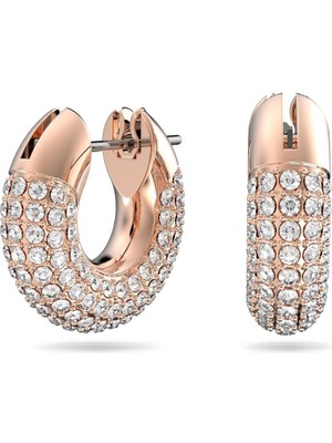 Normadia Beyaz ve Pembe Altın Kaplamalı Şık Halka Küpe, Zarif Tasarım