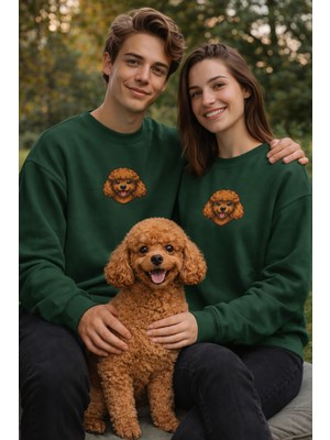 Muhtar Store Toy Poodle Köpek Desenli Sevgili Sweatshirt – Unisex Çift Kombini