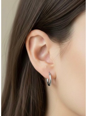 Nurora Gümüş Çelik Küçük Boy Halka Küpe