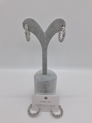 Normadia Şık Çelik Yıldız Tozu Dorika Halka Küpe 2,5 cm