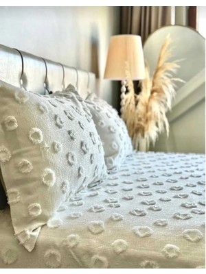 D'niss Home Ponpon Desenli3 Parça Çift Kişilik Yatak Örtüsü