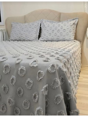 D'niss Home Ponpon Desenli 3 Parça Çift Kişilik Yatak Örtüsü