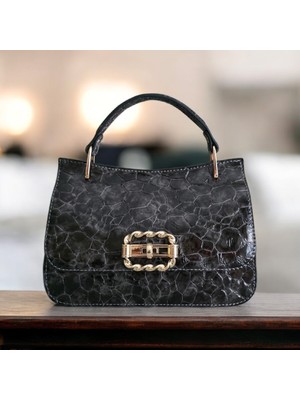 Valentina Victoria Luks Rugan Hakiki Deri Orta Boy Şık Gece Çantası.