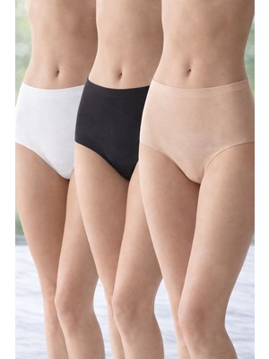 HK Underwear Yüksek Bel Bambu Lazer Kesim Külot