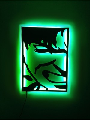 PremiumPort Yeşil LED Işıklı Dekoratif Dev Tablo Duvar Süsü, Modern Tasarım