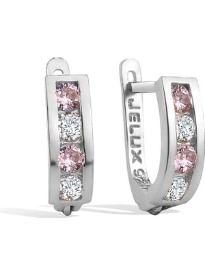 Normadia Parlak 925 Ayar Gümüş Çocuk Küpesi, Zirkon Taşlı Şık Tasarım