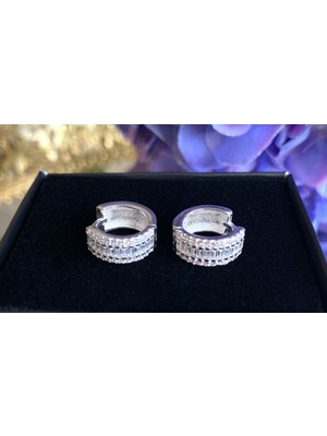 Normadia Zirkon Baget Hagi Küpe 925 Ayar Gümüş, Zarif ve Parlak Tasarım