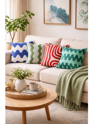 Evdek Çift Tarafı Baskılı 4’lü Kırlent Kılıfı 6eod5