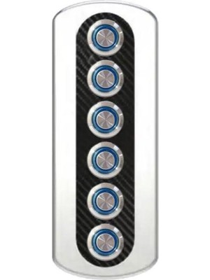 Özbience 6'lı Krom Switch Panel, Sigortalı, 52X182 Mm, Dayanıklı ve Şık Tasarım
