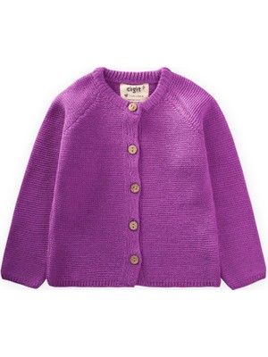 Cigit Links Triko Hırka 1-8 Yaş Erguvan