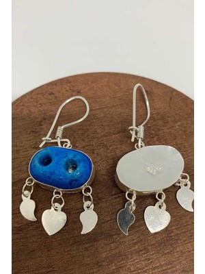 Normadia El Işi Gümüş Nazar Boncuğu Küpe, Mardin Midyat Süryani Tasarımı