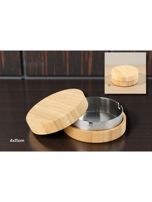 Hediye Bahçesi Bambu Kapaklı Küllük