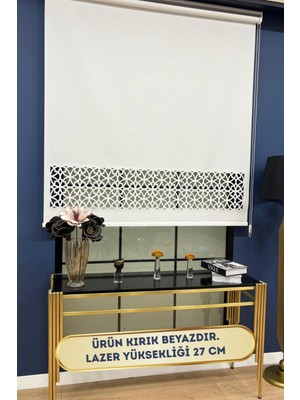 Volper Mekanik LZR305 Ithal Mat Kalın Kumaşlı Lazer Kesim Stor Perde (Kırık Beyaz)