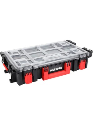Workpro WP283029 24LT 12 Gözlü Şeffaf Kapaklı Istiflenebilir 56X35X12,5CM Profesyonel Organizer Takım Çantası