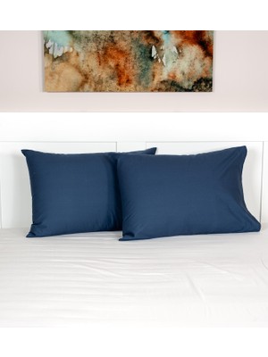 Cotton Collection 2'li Yastık Kılıfı Lacivert