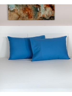 Cotton Collection 2'li Yastık Kılıfı Mavi