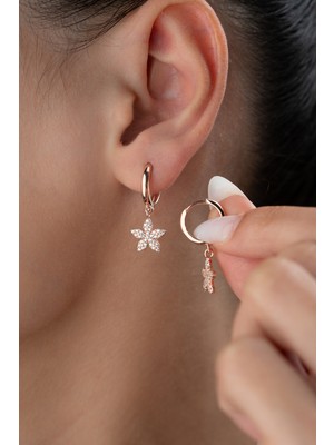 Normadia 925 Ayar Gümüş Lotus Çiçeği Küpe, Şık ve Zarif Takı Seçeneği