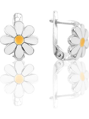 Normadia Gümüş Papatya Modeli Çocuk Küpesi, Şık ve Zarif Tasarım