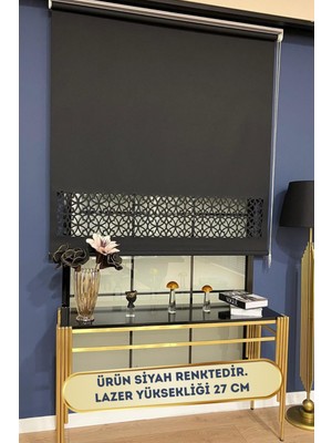 Volper Mekanik LZR305 Ithal Mat Kalın Kumaşlı Lazer Kesim Stor Perde (Siyah)