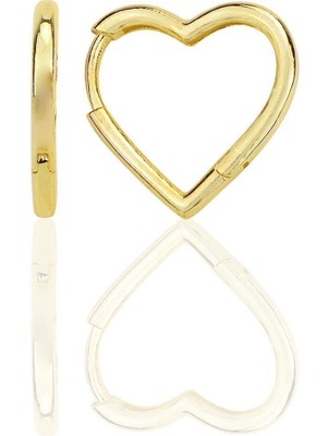 Normadia Yaldızlı Gümüş Kalp Küpe, 16 Mm, Şık ve Özel Tasarım