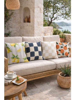 Evdek Çift Tarafı Baskılı 4’lü Kırlent Kılıfı 6EOD11