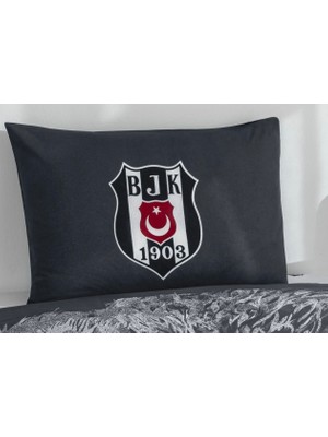 Taç Zorluteks Lisanslı Beşiktaş Bjk Desenli % 100 Pamuk Kumaş 1 Adet Yastık Kılıfı 50X70 cm