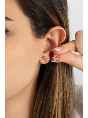 Normadia Sevimli Köpek Figürlü Gümüş Küpe, 925 Ayar, Şık Takı Alternatifi