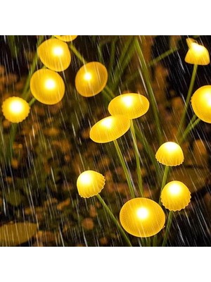 Hediye Bahçesi 2 Adet Plastik Mantar Sensörlü Solar Bahçe Lambası