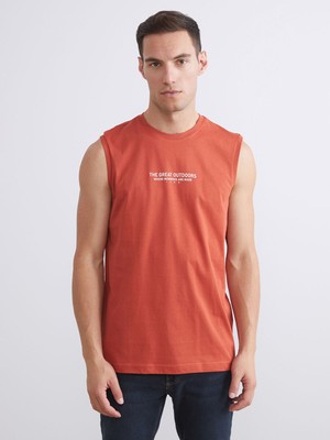 Lc Waikiki Yeni Sezon Bisiklet Yaka Baskılı Erkek Kolsuz Tişört