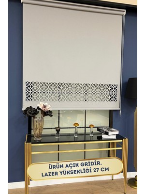 Volper Mekanik LZR305 Ithal Mat Kalın Kumaşlı Lazer Kesim Stor Perde (Açık Gri)