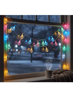 Hediye Bahçesi Kristal Top Gün Işığı Dekoratif Işık 5 Metre 28 LED