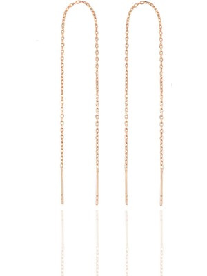 Normadia Gümüş Zincir Küpe, Zarif ve Şık Takı, Modern Tasarım