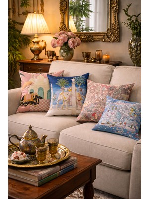 Evdek Çift Tarafı Baskılı 4’lü Kırlent Kılıfı 6EOD13