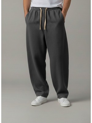 Wekame Erkek Jogger Baggy Fit Beli Lastikli %100 Orjinal Ham Keten Pantolon