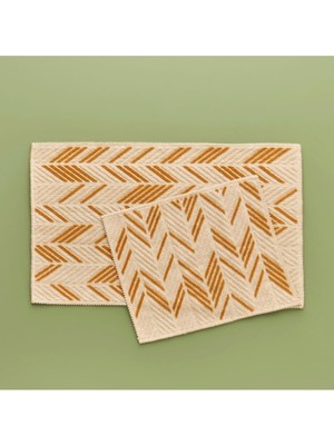 Hepta Collection Bella Maison Corner Paspas Takımı, Hardal, 60 x 100