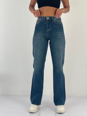 Miss Poem Kadın Taş Işlemeli Yüksek Bel Jean Pantolon